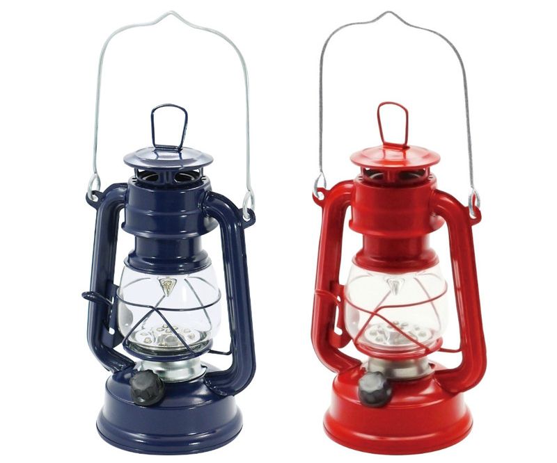 日本丸和 - 復古煤油燈造型LED露營燈-海軍藍 (12x9.5x21cm(含提把27cm))
