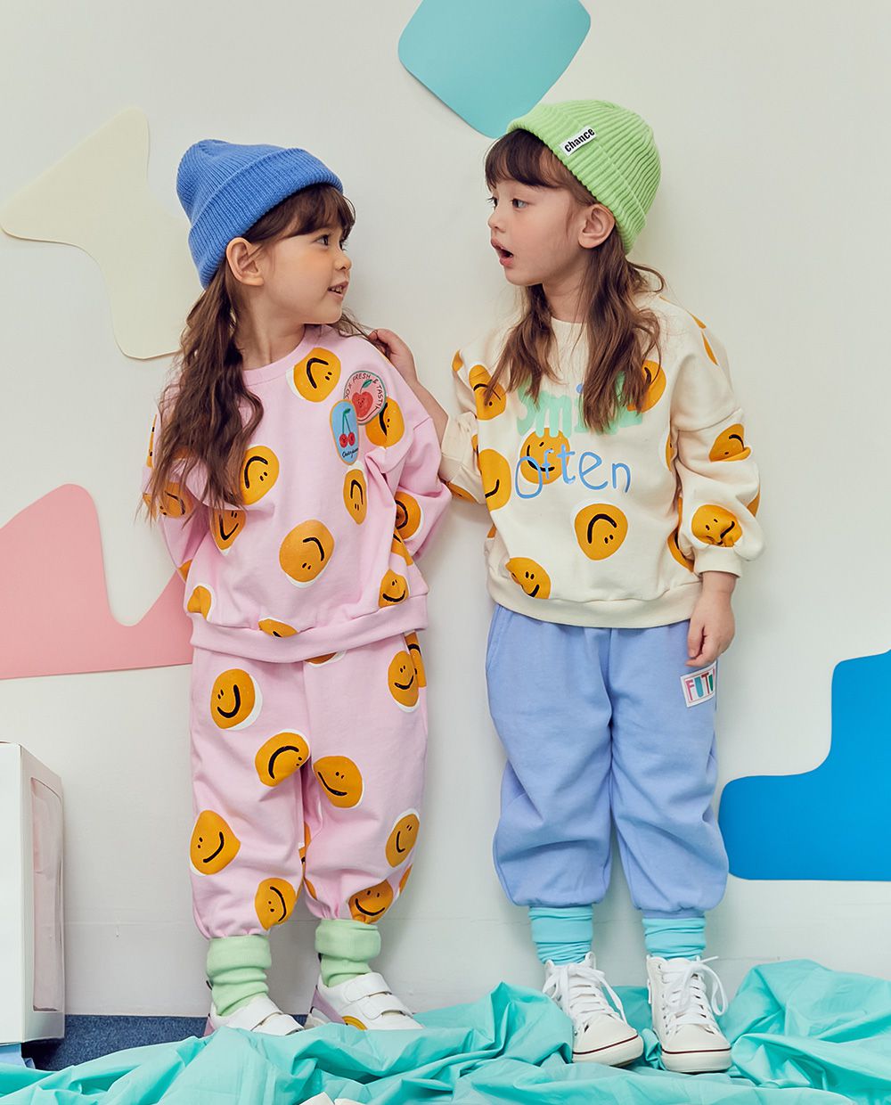 韓國 MINIATURE - 休閒縮口褲-藍