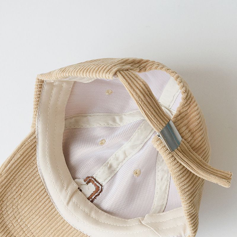 字母燈芯絨棒球帽-橘粉色 (50-52CM(建議3歲-6歲))