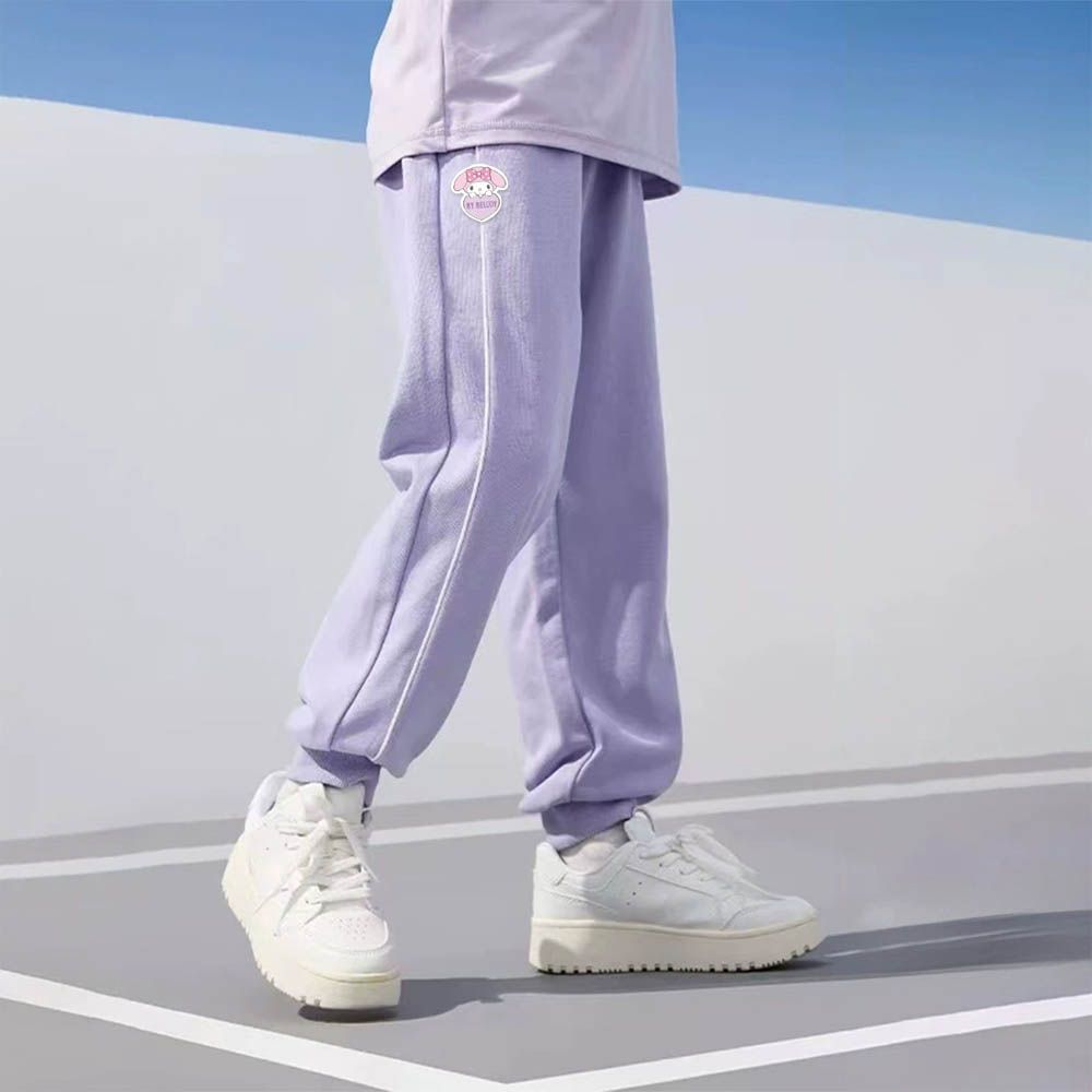 腰鬆緊百搭休閒長褲-卡通人物美樂蒂-紫色