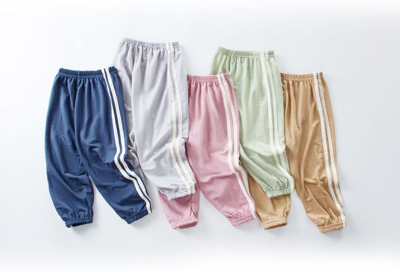 冰絲涼感運動風防蚊褲/空調褲-橘色