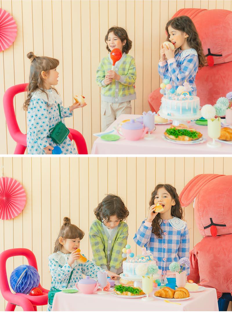 韓國 OZKIZ - (附包包)綠色愛心長袖高腰魚尾洋裝