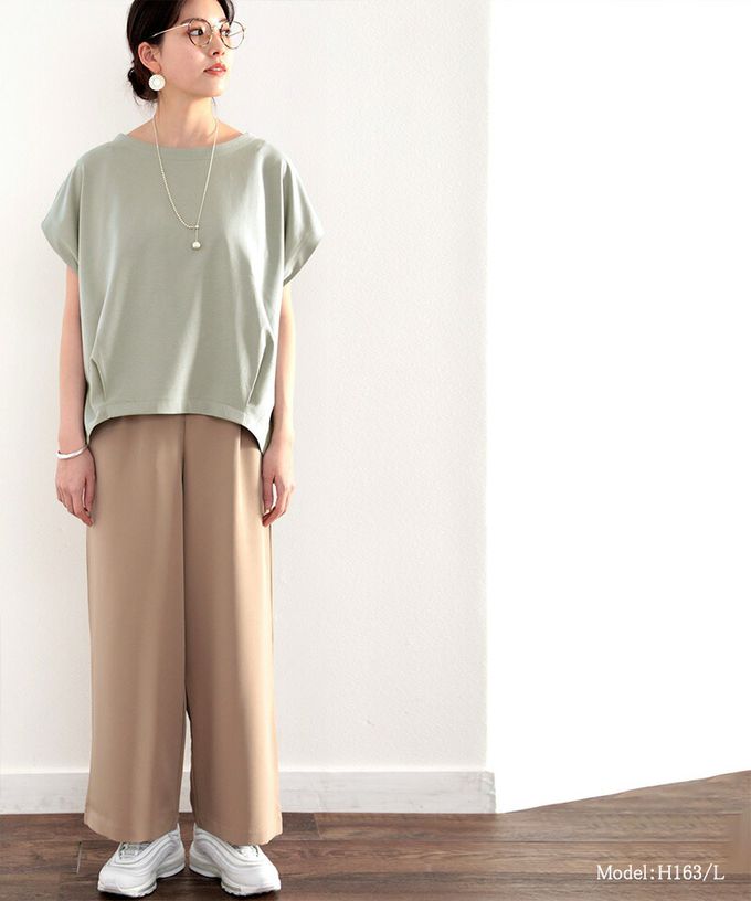 日本 Classical Elf - [熱銷] 100%棉顯瘦船領短袖上衣-黑