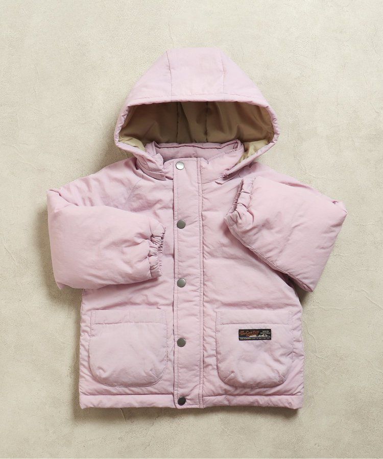 日本 BREEZE - 鋪棉保暖連帽外套-異色拼接-綠x藍