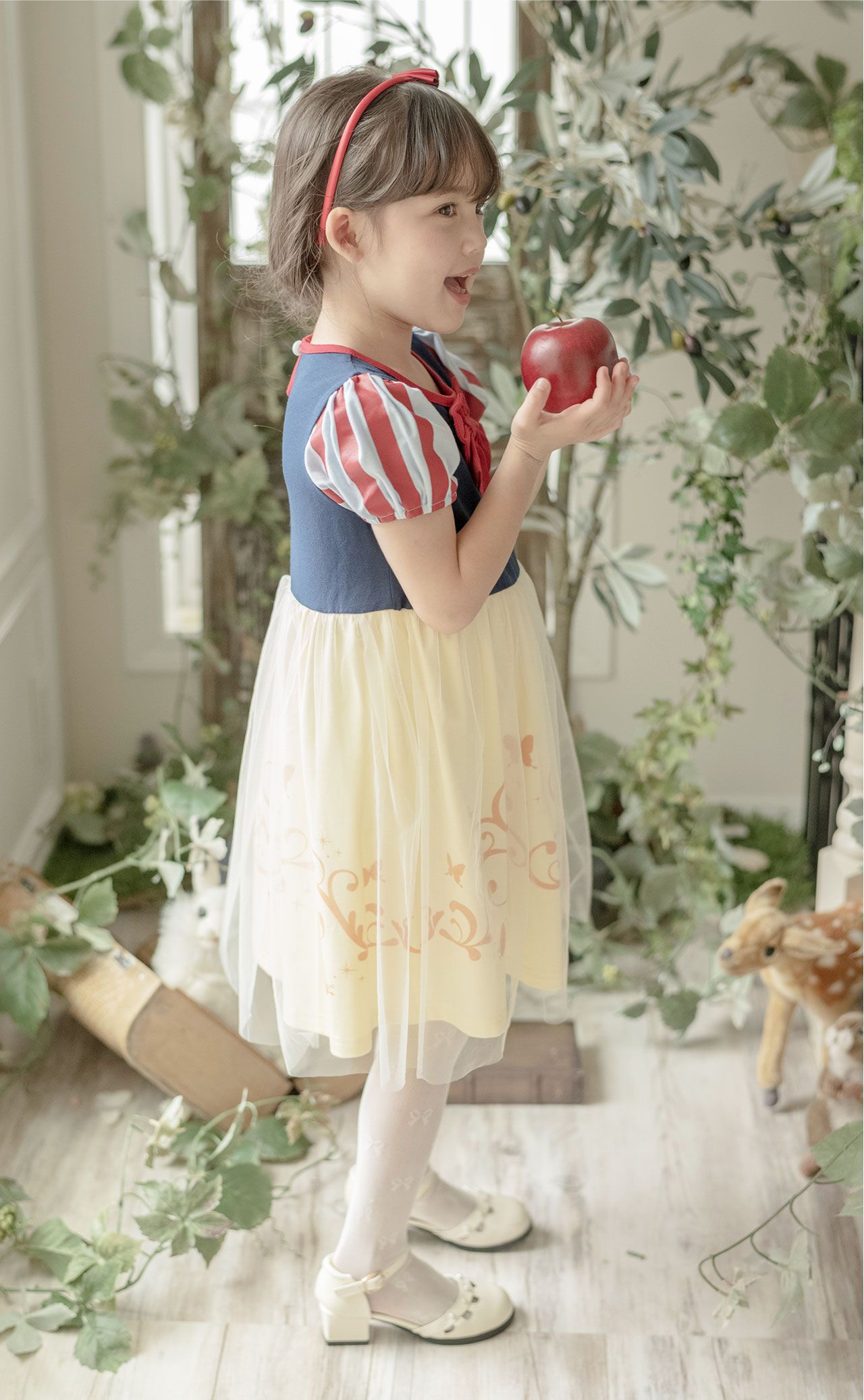 日本 Catherine Cottage - 童話公主薄紗拼接洋裝-深藍x黃