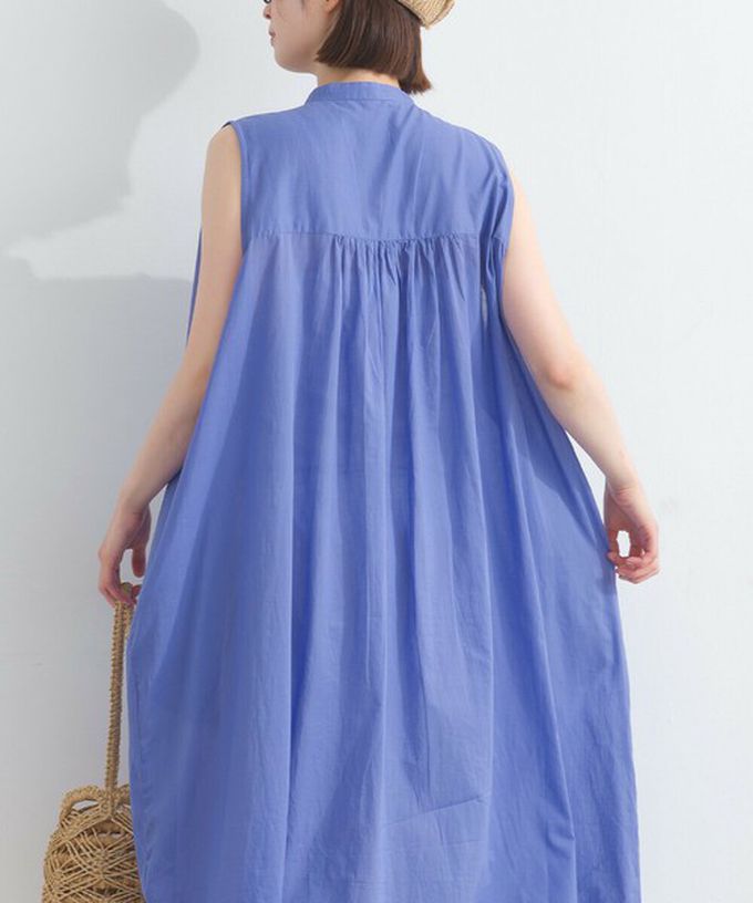 日本 Lupilien - 100%印度棉 清爽素色無袖洋裝-淺黃