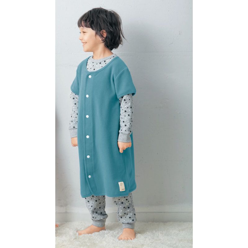 日本千趣會 - GITA 刷毛保暖防踢被/背心-素色-淺軍綠