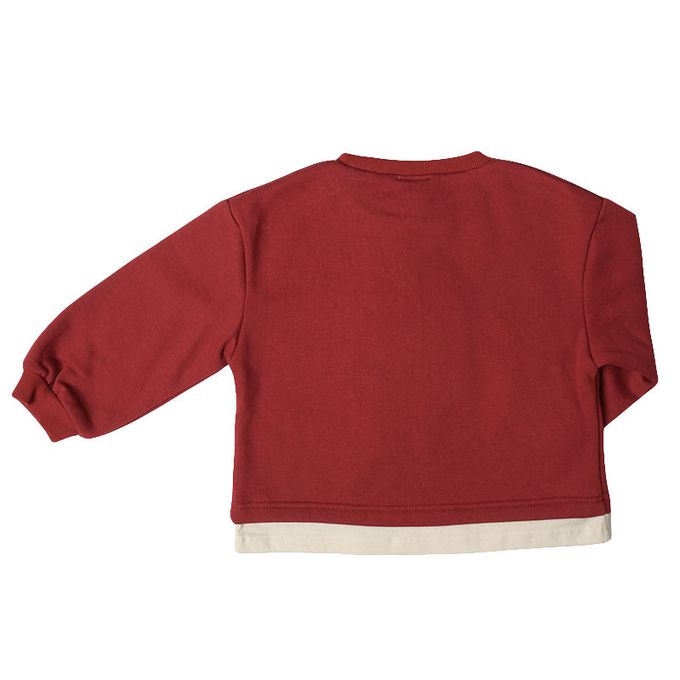 akachan honpo - 長袖休閒上衣-刷毛白熊-紅色