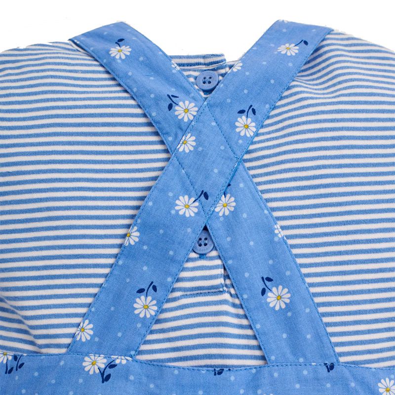 英國 JoJo Maman BeBe - 超優質嬰幼兒/兒童100％純棉2件式短袖洋裝-藍色花海