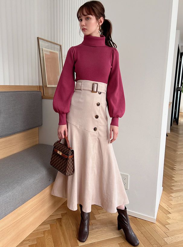 日本 GRL - 後蝴蝶結美型細針織上衣-淺灰藍