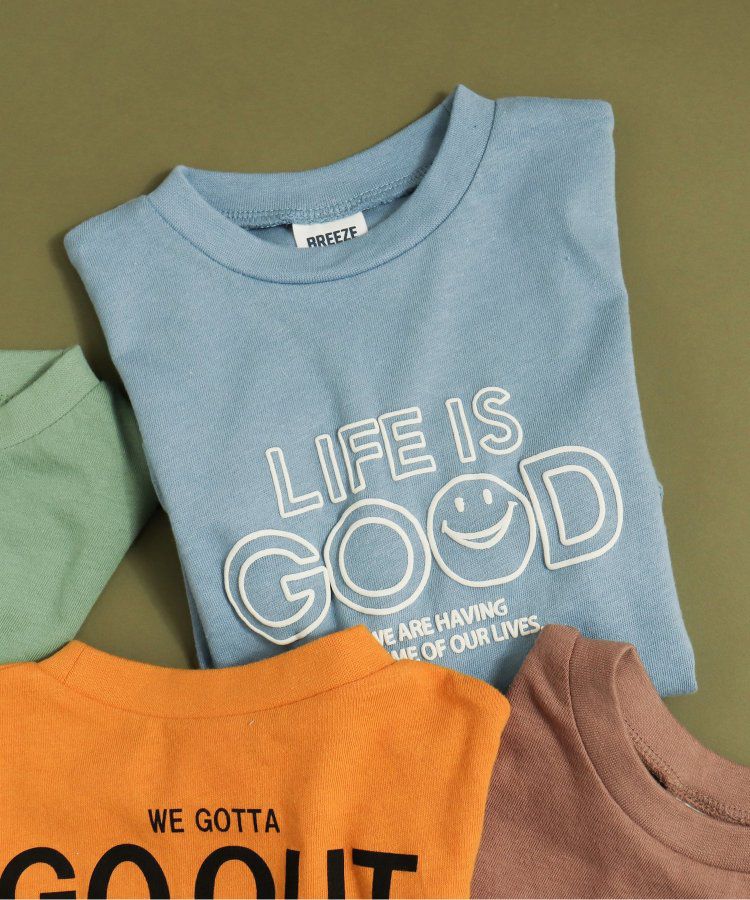 日本 BREEZE - 百搭舒適圓領薄長袖上衣-GO OUT-摩卡