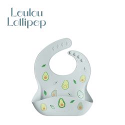 Loulou Lollipop - 寬口袋立體矽膠圍兜-美味酪梨
