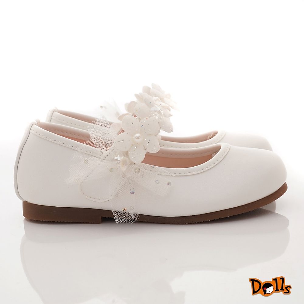 台灣製蕾絲花朵公主鞋(中小童段)-公主鞋-白