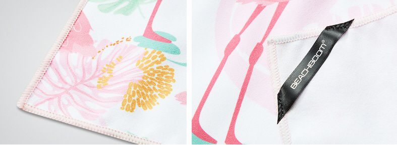 韓國 Beach Boom - 雙面圖案極細纖維速乾浴巾-五彩花X小白花 (160x80cm)