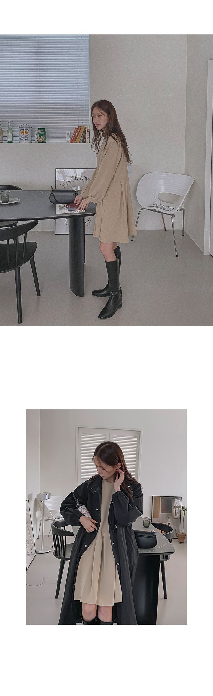 韓國 Urbantheroom - 俏麗百褶短裙洋裝-杏色 (Free)