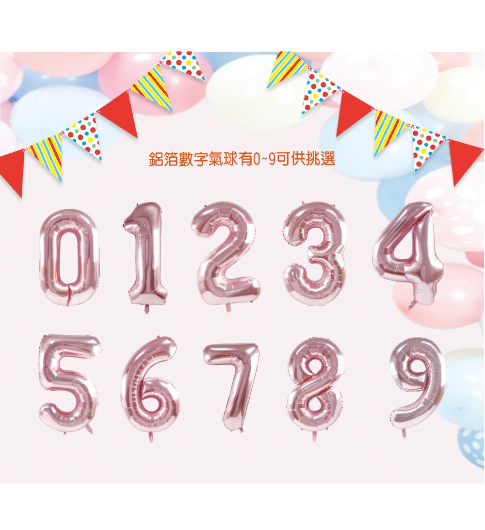 珠友 - 鋁箔數字氣球-數字3-玫瑰金 (40吋)
