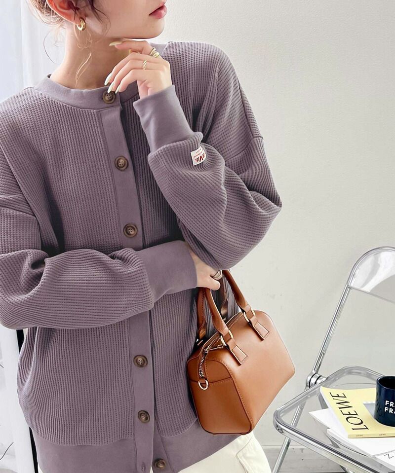 日本 Classical Elf - Java聯名 2WAY柔軟華夫格薄針織外套-黃