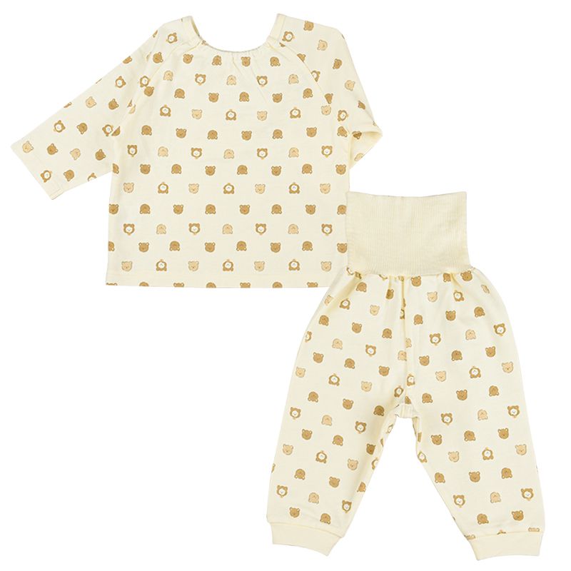 akachan honpo - 長袖家居服 穿衣練習-小熊-原色