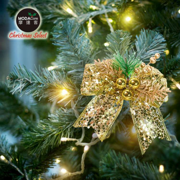 MODACore 摩達客 - 12cm聖誕派對裝飾金色蝴蝶結四入組-禮物包裝適用