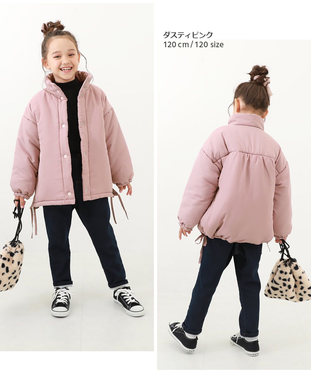 日本 devirock - 可機洗立領束口溫暖羽絨外套-粉紅