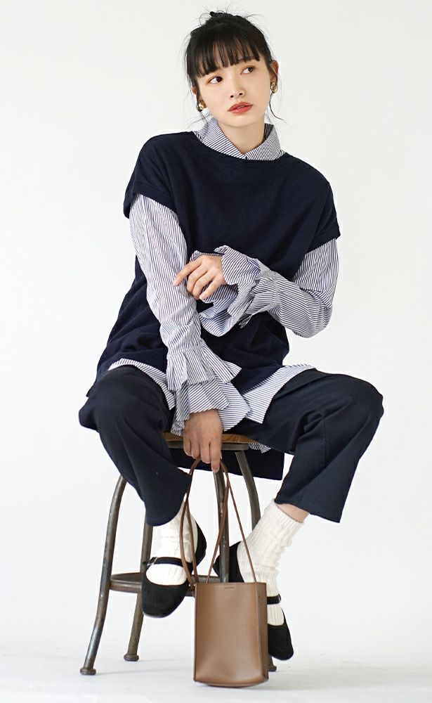 日本 zootie - 100%棉 柔軟薄針織短袖上衣-簡約白