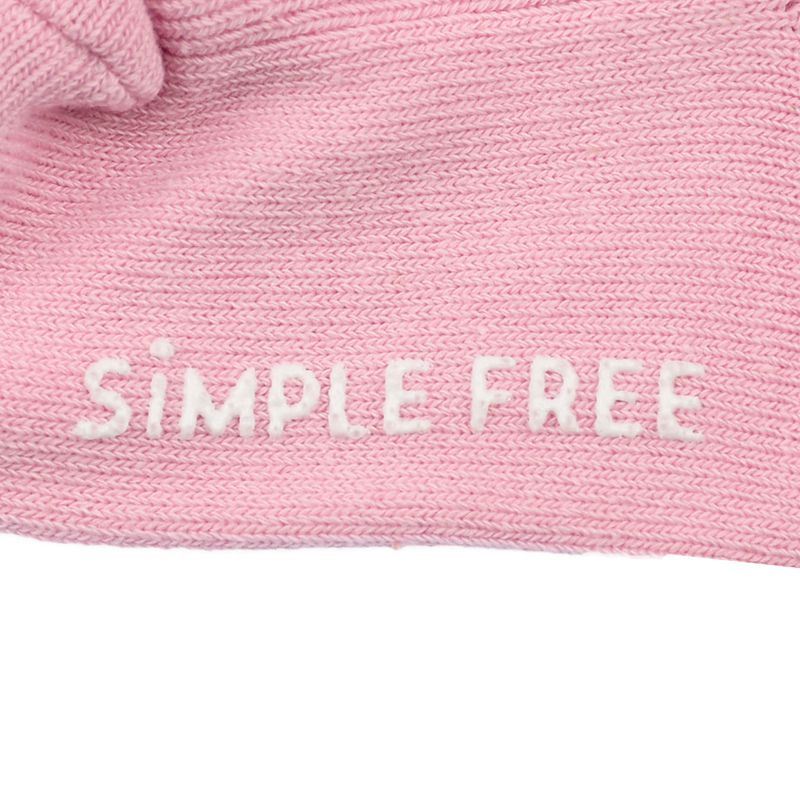 akachan honpo - 羅紋中筒襪-小花蕾絲-粉紅色