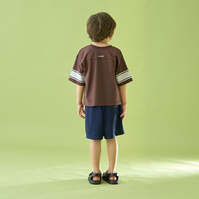 日本 b-ROOM - 正反都OK 落肩線條短袖上衣-紫