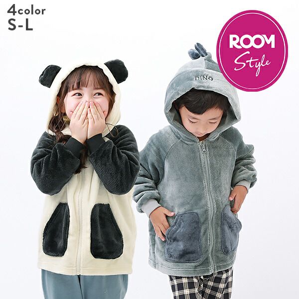 日本 devirock - 聯名款 動物造型毛絨連帽外套-熊貓