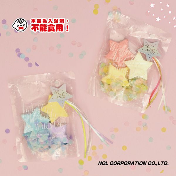 日本 NOL - 星星造型入浴劑-超值3入組-粉紅/粉黃/粉白
