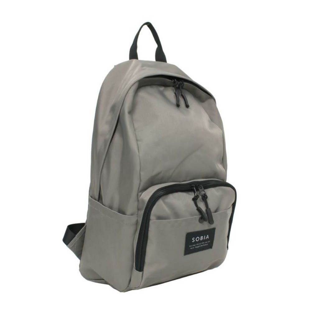 防水加工 寬敞大容量休閒尼龍後背包-灰