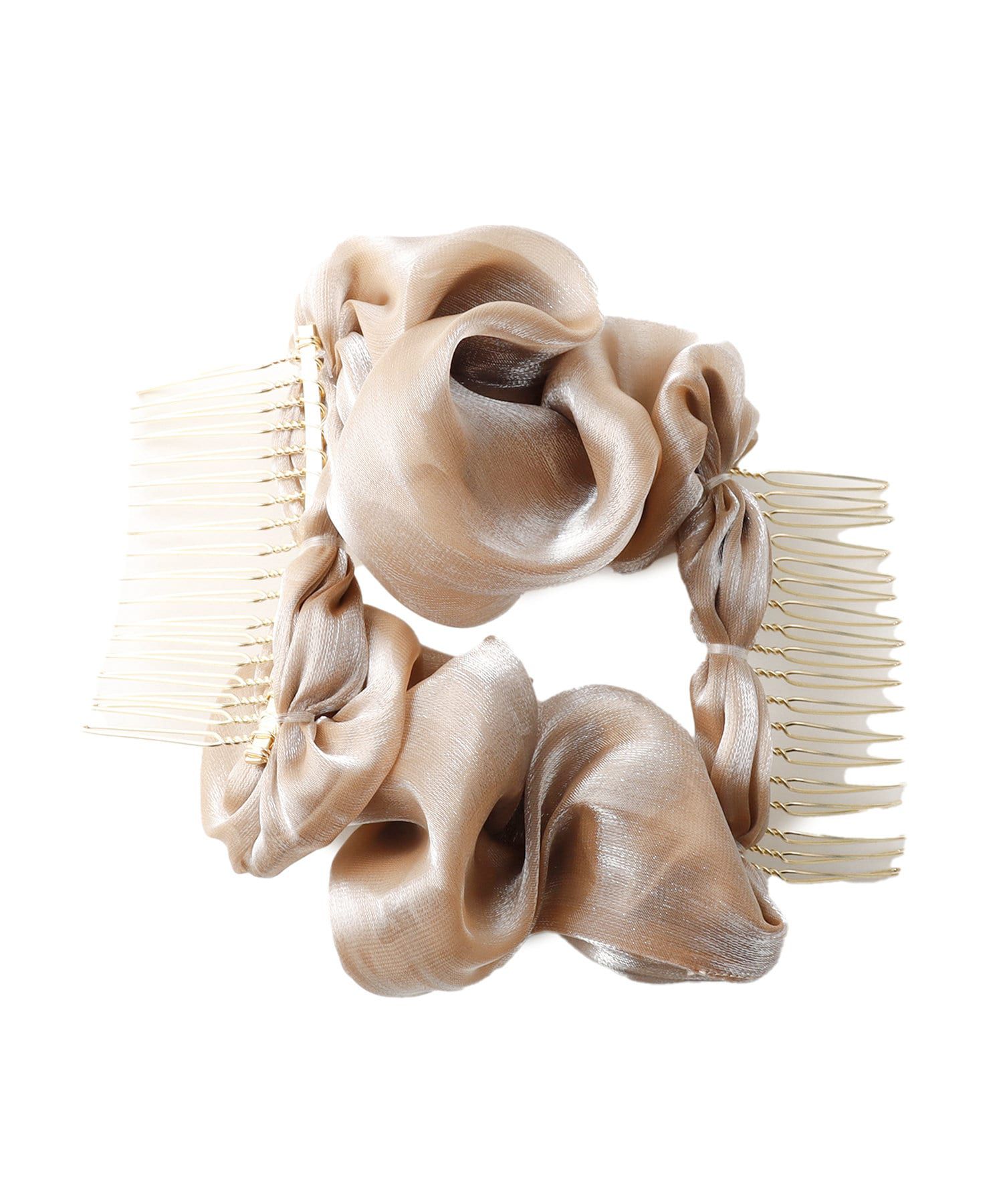 日本 Lattice - [日雜推薦] 戚風蛋糕雙層髮梳髮圈-小香風格紋-黑白