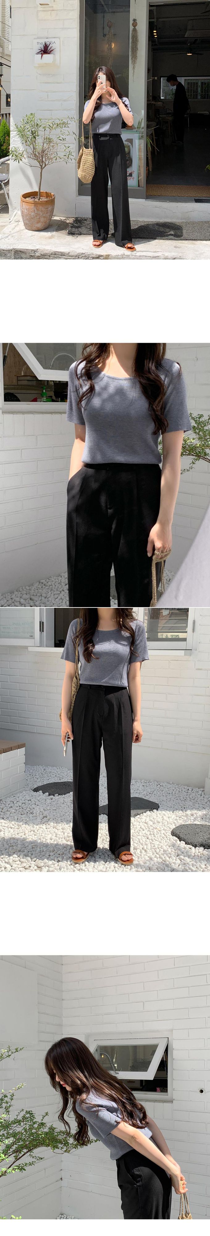 韓國 98doci - 夏季好搭西裝直筒寬褲-薄荷綠