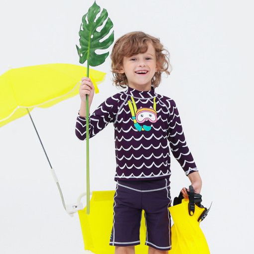 韓國 Beach Boom - UPF50+長袖泳裝/泳衣-潛水小子