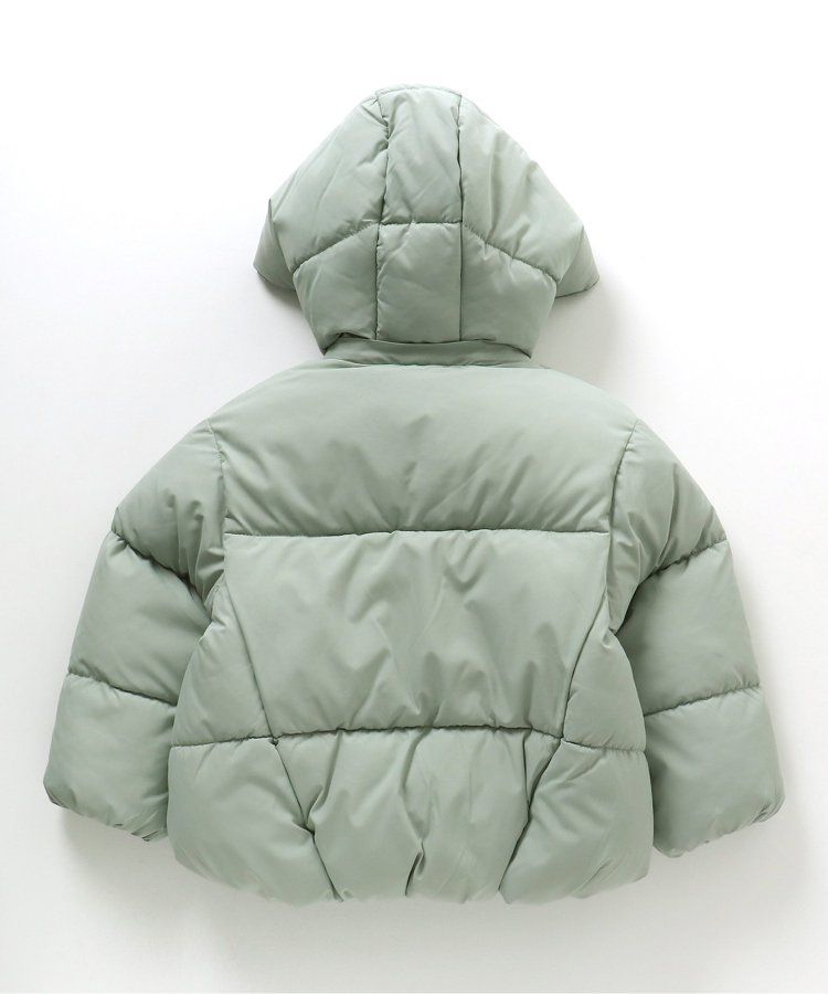 日本 BREEZE - 蓬鬆溫暖連帽立領羽絨外套-黑