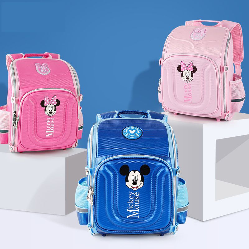 大容量箱式減壓書包-卡通人物米奇-深藍色 (建議身高110-135cm)