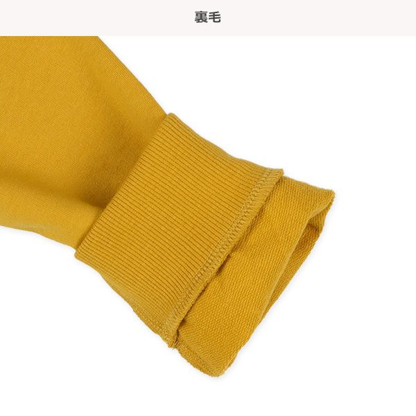 日本西松屋 - 裏毛圓領印花長袖上衣-LOUISIANA-芥黃