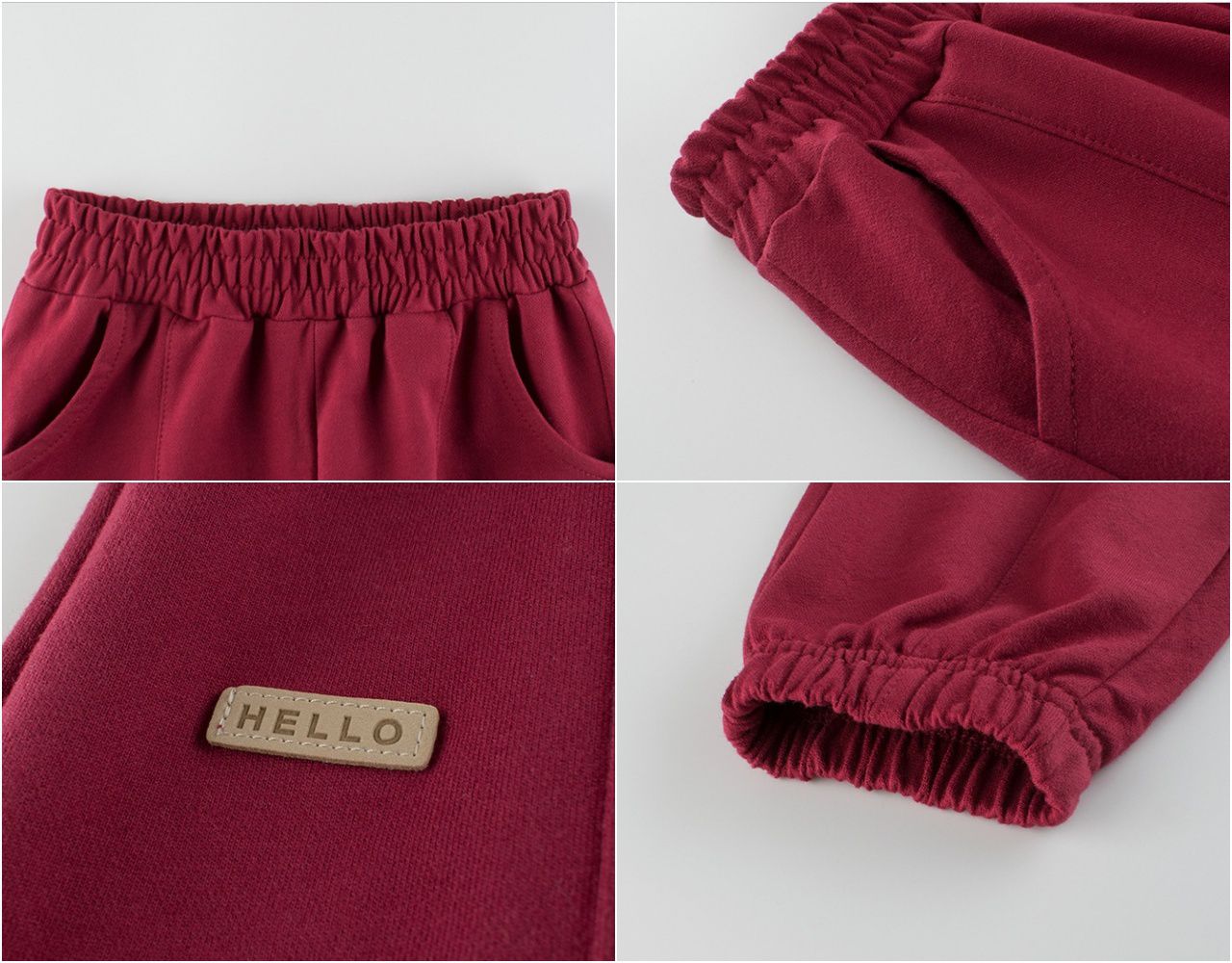 純棉縮口運動長褲-灰色