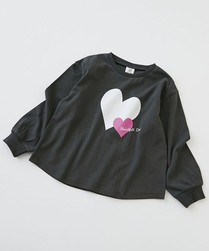 日本 devirock - 100%棉 定番女孩印花長袖上衣-蝴蝶結-薄荷綠