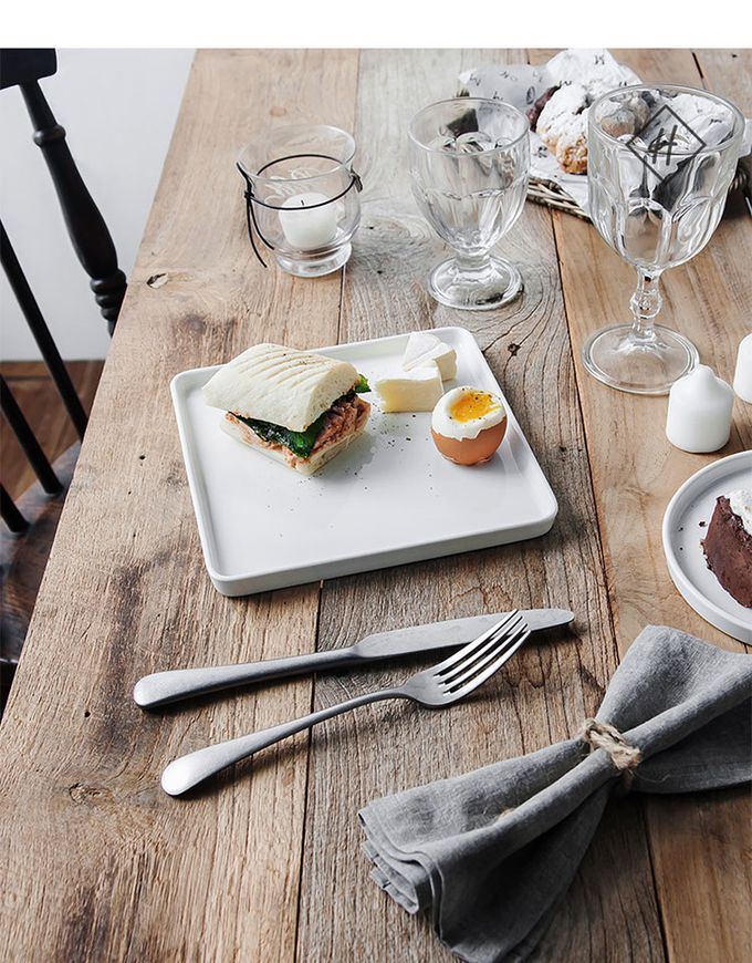 韓國 SSUEIM - LEED系列莫蘭迪陶瓷方形淺盤19cm (粉色)