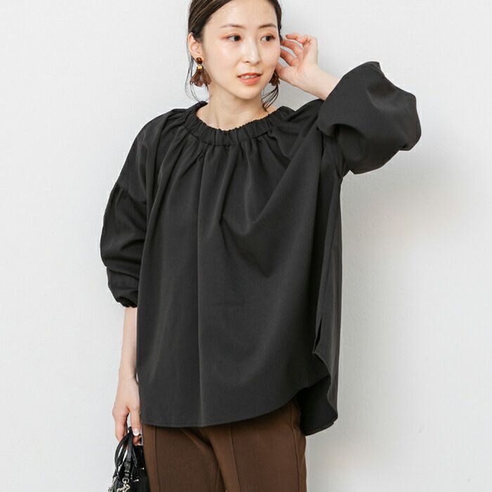 日本 ihuu - 甜美氣質後綁帶長袖上衣-橄欖綠