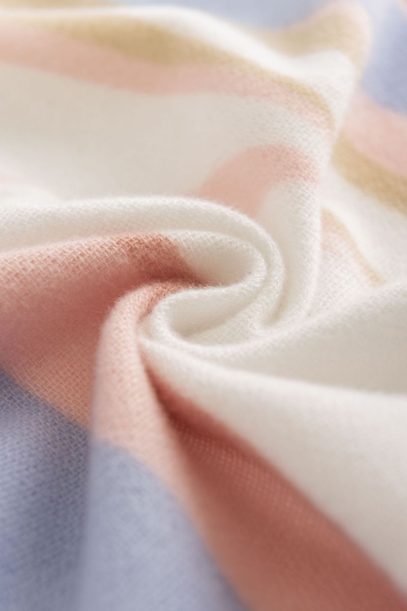 甜美風仿羊絨保暖圍巾-粉+藍 (180x50cm)