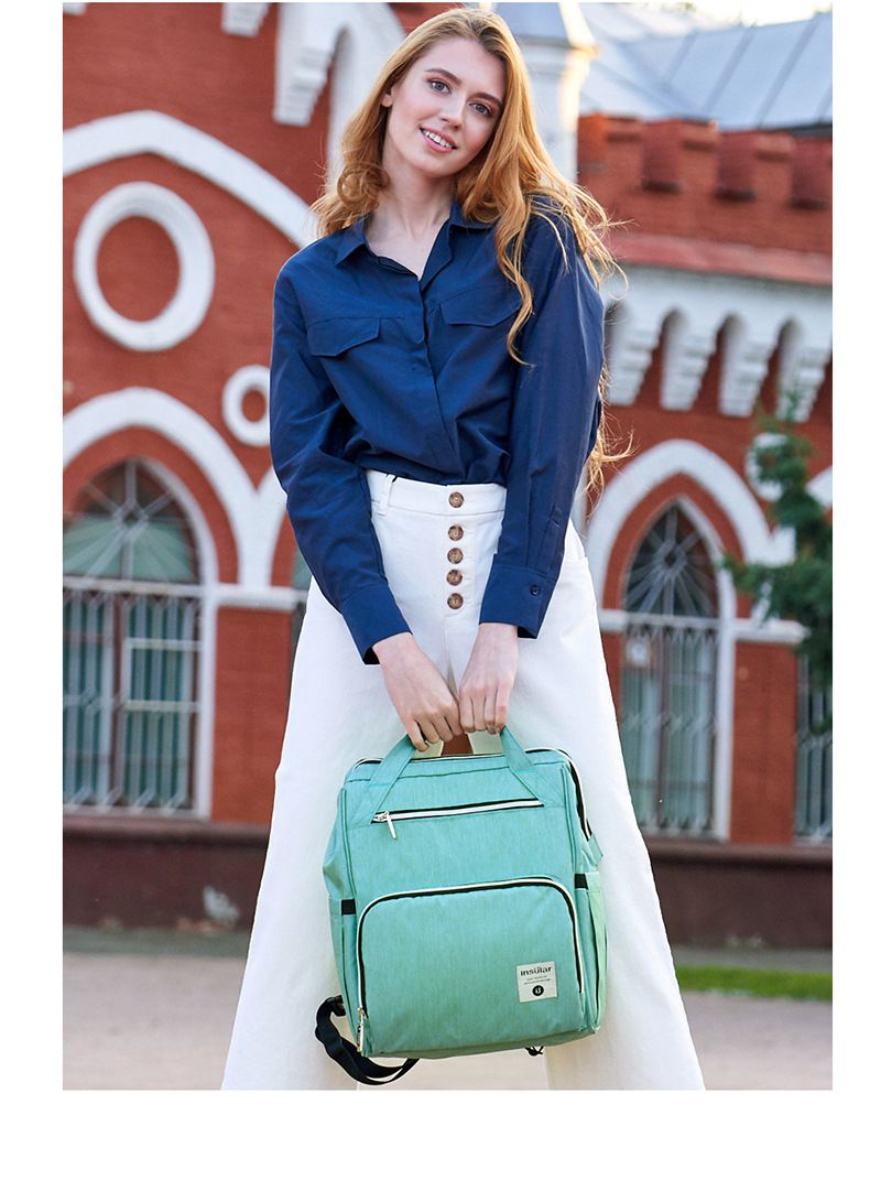 insular - 12口袋防水後背包/媽媽包-藍色 (30x17x36cm)