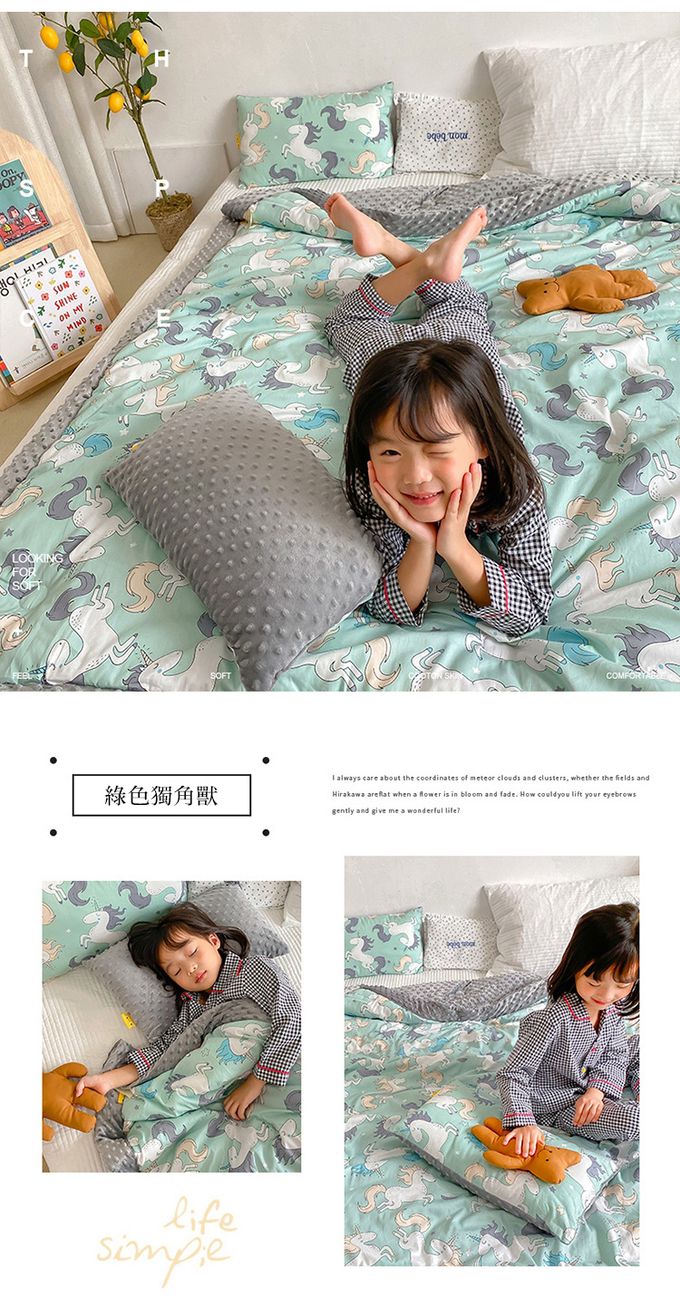 JoyNa - 加厚款-多功能蓋毯 兒童棉被 保暖被-狂野大陸-加厚款 (110*140cm)