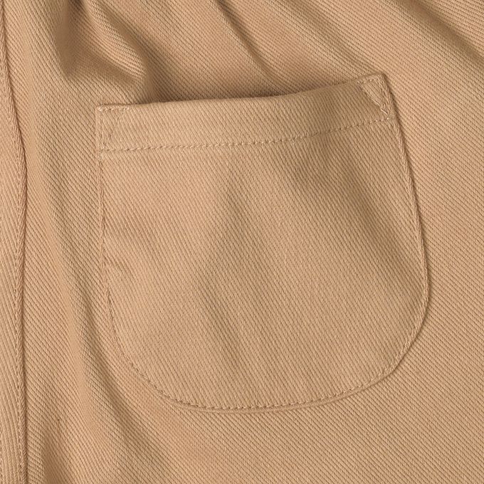 akachan honpo - 10分褲-口袋荷葉邊-淺卡其色