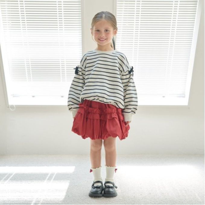 日本 Lycee mine - 澎澎皺摺造型短裙(可調腰圍)-淺杏