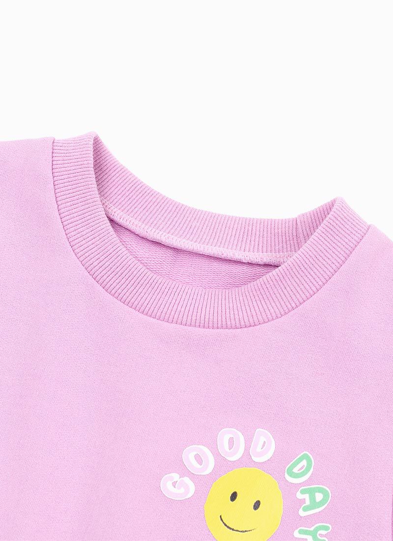 韓國 OZKIZ - 好日子笑臉長袖縮腰洋裝