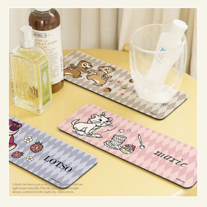 收納王妃 - 迪士尼 Disney 菱格系列【菱格維尼】珪藻土軟式吸水洗漱墊 吸水墊 杯墊24x8x0.5cm