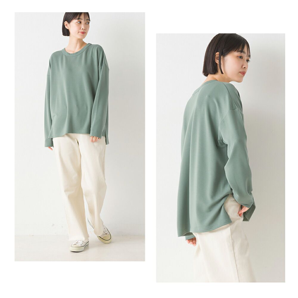 日本 OMNES - ＋3℃蓄熱彈性薄長袖上衣-黑