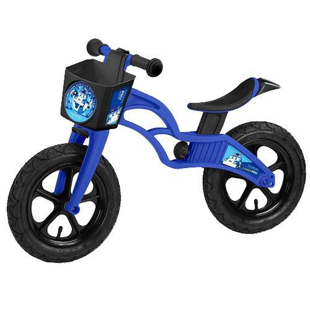 POLI 波力救援小英雄 - POLI波力救援小英雄聯名滑步車 - AIR 充氣胎 +專屬車籃+置車架-波力藍