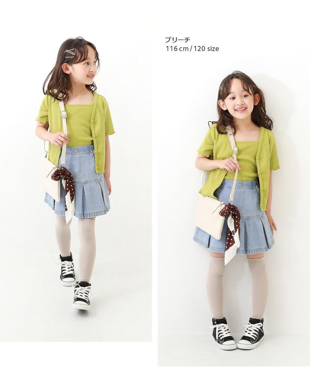 日本 devirock - 甜美百摺牛仔迷你裙(有貼心內裡褲)-水藍